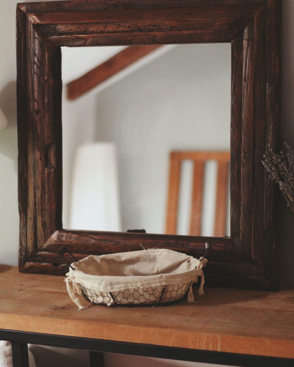 Square Oak Mirror